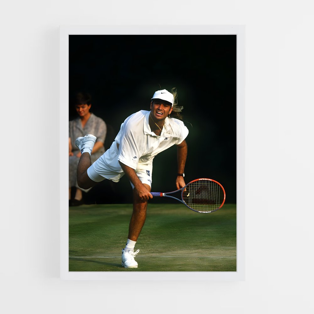 Poster Andre Agassi Tennis Style élégant (vue 3)